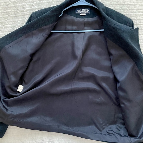 E H Woods Women’s Blazer Jacket Tweed Wool Blend Size 14 Worn One Front Button - Picture 6 of 9